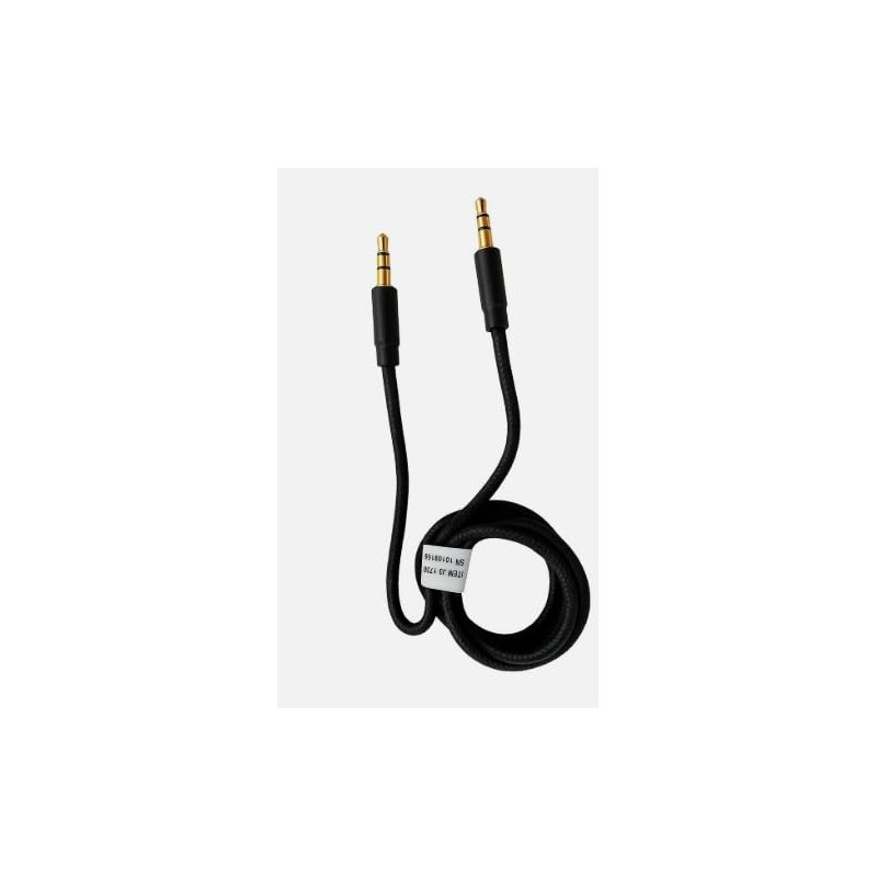 LockMingle Ultra-Strong Black AUX Cable 1m – Braided 3.5mm Lead