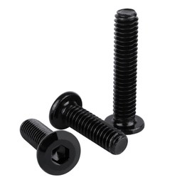 SZJIUZYD 1/4-20 x 1/2" Flat Head Furniture Bolts Countersunk Connector Socket Head Screws 304 Stainless Steel 18-8 UNC Fully Machine Thread, 25Pcs Black