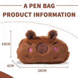 LOMSUXA Capybara Federmäppchen, Mäppchen Plüsch, Schlamppermäppchen Damen, Federmäppchen Mädchen, Federtasche Stiftetasche Stiftemappe, Pencil Case, Cord Federtasche für Teenager Schule, Büro