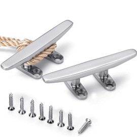 ZOMCHAIN Boat Cleat Open Base Boat Cleat, Dock Cleat All 316 Stainless Steel Boat Mooring Accessories, Free Installation Accessories Screws (5 inch-2PCS)