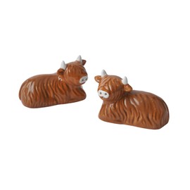 CGB Giftware | Bramble Farm Highland Cow Salt & Pepper Shakers in Gift Box | Tableware | Kitchenware | Serveware | Bramble Farm | Highland Cow | GB07503