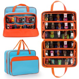 Madcat Toy Cars Carrying Bag Compatible with 1: 64 Scale Hotwheels Car,Monster Trucks. Holding 18 Mini Toy Cars & 30 Monster Trucks (blue)