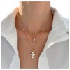 Inateannal Boho Layered Cross Choker Necklace Rhinestone Cross Pendant Necklace