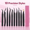 Professional Eyelash Tweezers – Black Fiber Tip Precision Lash Extension
