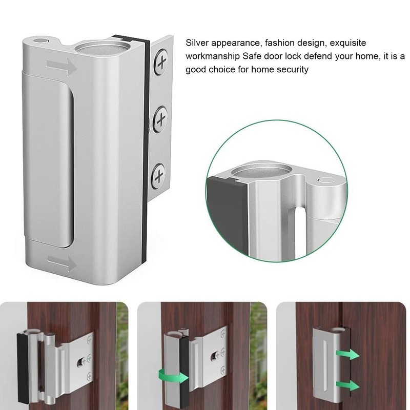 2pcs Home Security Door Reinforcement Lock Anti Theft Aluminum Alloy