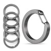 TISUR Titanium Round Carabiner Clip,Heavy Duty Key Ring Holder,Spring O