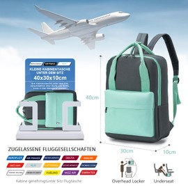 SUCIKORIO Lufthansa British Airways Wizzair Travel Backpack, Hand Luggage, Airplane, Waterproof Oxford Hand Luggage, Travel Backpack with 14 Inch Laptop Compartment, Daypack for Women, Men, Travel 40