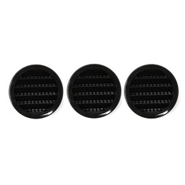 2.5" Round Plastic Louver Soffit Air Vent Reptile Screen Grille Cover (3, Black)