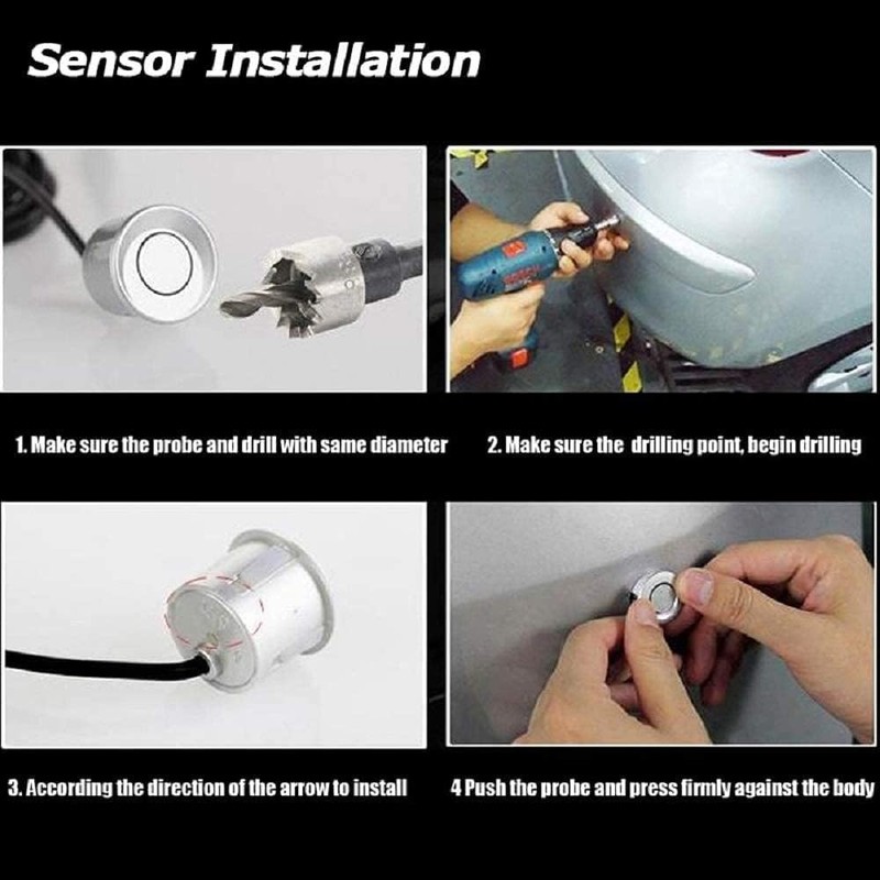 TOTMOX Car Reverse Parking Radar System 8 Reversing Sensors Kit