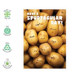 Central 23 Greetings Cards Men Women - Spudtacular Day Cute Potatoes - Funny All Occasion For Mum Dad - Wife Husband Birthday Card Brother Sister - Dad Jokes Father’s Day Card - Comes With Stickers