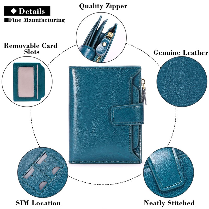 SENDEFN Women's Small Purse Women's Genuine Leather with 14 Card
