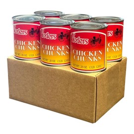 Yoder's Fully Cooked 28 Oz Fresh REAL Canned Chicken Chunks 6 Cans Ready to Eat Perfect For Food Storage Plan, Family Preparedness and Emergency Readiness Ideal for Camping, Travel and Shelf Stable