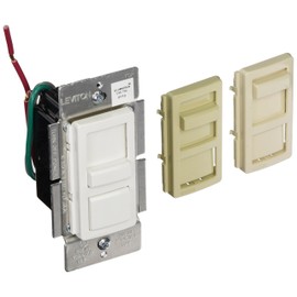 Leviton IllumaTech Slide Dimmer for LED 0-10V Power Supplies, 1200VA, 10A LED, 120/277 VAC, IP710-LFZ, White, Light Almond & Ivory