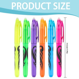 CEJAS 6 Stück Textmarker Radierbarer, Bibel Marker Stifte, Löschbarer Textmarker Stift für Kinder Erwachsene Studenten Schule Büromaterial, 6 Farben