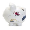 Child to Cherish Ceramic Piggy Bank for Boys, Construction Trucks,