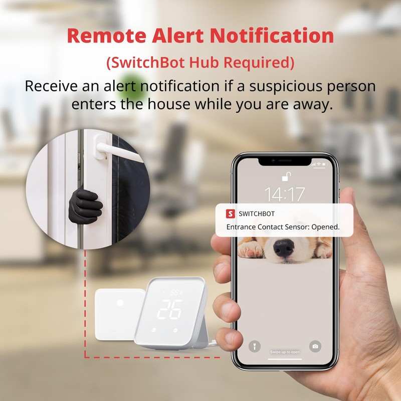 SwitchBot Door Window Contact Sensor 3 Pack, Wireless Home Security