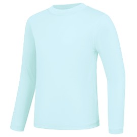 TeGlraddix UPF 50+ Sun Shirts 5T to Youth Rash Guard for Boys and Kid Girls Long Sleeve UV Protection Sun Shirts Light Green XXS
