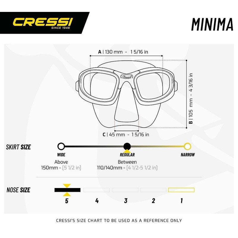 Cressi Minima Free Diving Very Low Internal Volume Mask -