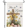 He is Risen Garden Flag, Easter Garden Flag,Cross Egg Butterflies
