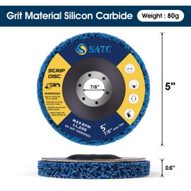 S SATC Strip Disc Blue 5” x 7/8” Stripping Wheel Premium Silicone Carbide Strip Disc for Angle Grinder-5 PCS