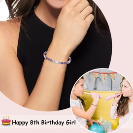 Jixugaud 8 Year Old Girl Birthday Gift, Gift for 8 Year Old Girl, Happy 8th Birthday Gifts Decorations for Teen Girls Bracelet Jewelry Age 8-10
