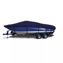 EliteShield Stratos 386XF 385XF Bass Fishing Heavy Duty Trailerable Waterproof Boat Cover - Navy