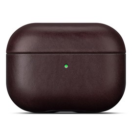 LOPIE Leather Case for AirPods Pro 2nd Generation - Handmade AirPods Pro 2 Case Cover - Made of Oil-Tanned Smooth Leather - Drop Protection Hard Shell Cover Compatible with Wireless Charging - Coffee