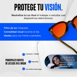 Sleep Ritual Lentes para Dormir Unisex. Lentes para Computadora, Celular o Tablet Nocturnos con Filtro de Luz Azul Avanzado con bloqueo del 97%.