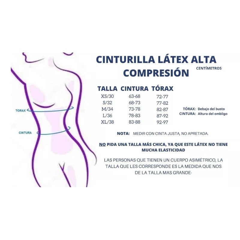 Kisha Cinturilla De Látex Colombiana, Alta Compresión