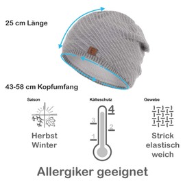 Faera Women's Winter Hat Warm Lined Fleece Lining Winter Spring Girls Knitted Hat Beanie 54, gray