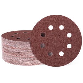HARFINGTON 40 Pcs 5 Inch Sanding Disc 8 Hole 60 Grit Hook and Loop Sandpaper Random Orbital Sander Pads for Woodworking Automotive Metal Polishing