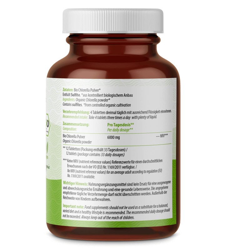 Achterhof Chlorella Organic Pellets | 400 Tablets | with 6