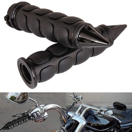 Pair of 1" Dual Black Motorcycle Bar End Hand Grips Handlebar for Cruisers Harley Yamaha Suzuki