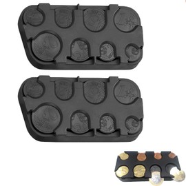 Coin Storage, Pack of 2 Coin Box, Euro Coin Collector with Quick Fixation (Change Box), Change Sorter, Coin Holder, Coin Sorter, for Car, Taxi, 8 Compartments from 2 Euro to 1 Cent (Black)