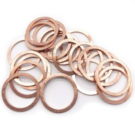 M24 Flat Washer Copper Sealing Ring, 24mm ID 30mm OD 1.5mm Thickness Metric Sealing Gasket, 20 Pieces
