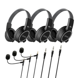 MEE audio KidJamz 3 Child Safe Headphones for Kids with Volume-Limiting Technology (Black 3-Pack)