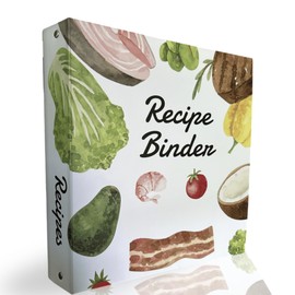 RH MONDO Recipe Binder 3-Ring 11.5x11.5, Recipe Book with 40 Recipe Pages, 40 Sheet Protectors, and 6 Category Divider Tabs