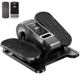 Under Desk Elliptical Machine, Electric Seated Pedal Exerciser, Mini Elliptical Leg Exerciser with Remoter, 12 Level Speeds, Forward & Reverse Direction, Manual & Auto Mode for Home Office