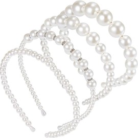 CHENGZI 4 PCS Pearls Headbands Fashion Pearls Headbands Wedding Hair Accessories