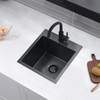 15X17 Drop In Black Bar Sink With Faucet, Gabhar 15x17