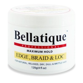 BELLATIQUE Edge, Braid, & Loc Maximum Hold Edge Control & Braiding Gel (4 oz) Natural, Relaxed, Dry, Dull Hair - No Flaking or Whitening, Fast Drying, High Shine, Max Hold - Lasts Up to 48 Hrs…