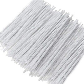 Enjoy Dokha 100 Pipe Cleaners for Cleaning, Fuzzy Craft Sticks for Kids and Adult Art Projects, Sturdy and Versatile Chenille Stems, White, 6 Inches, Pack of 100 - Extra Thick