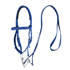 Adjustable Bitless Bridles for Horses, Hobby Horse Bridle,Horse Headstall, Draft Horse Bridle (Blue, L)