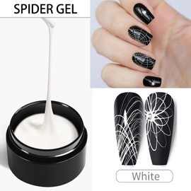 finger secret Spider Nail Polish Gel White & Black Nail Spider Gel Polish ,Spider Web Gel Nail Art,Spider Gel Drawing Gel Nail Polish Set Nail Art Wire Drawing Gel for Line with Nail Art Brushes