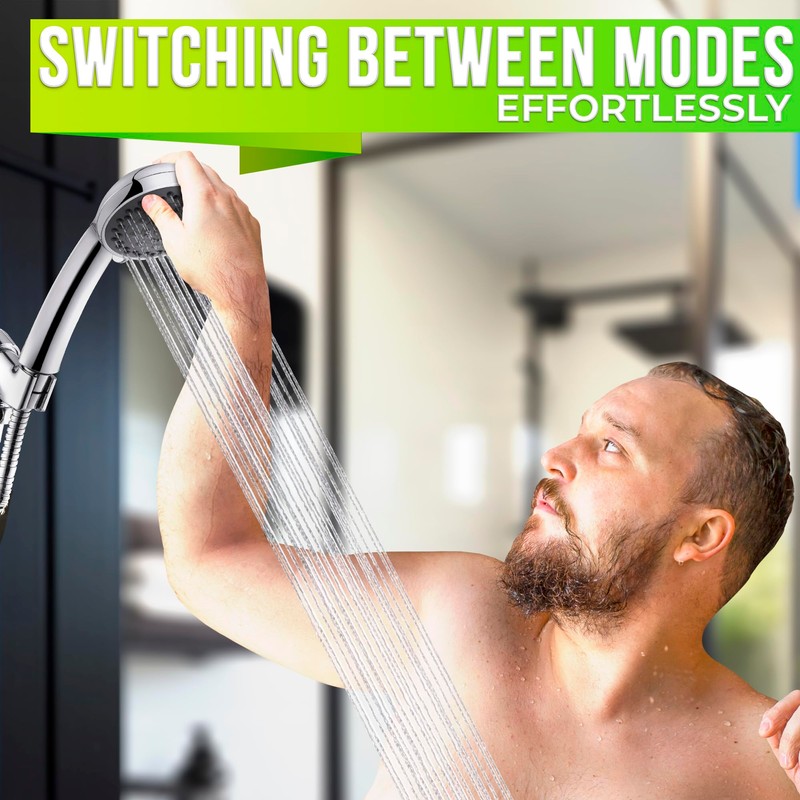 5-Mode Handheld Shower Head with Hose 4.9 Ft - Shower