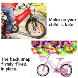WOLMIK Bicycle Spoke Beads - 144 PCS Bike Spoke Beads, Multicoloured Bicycle Spokey Dokeys, Plastic Clip Wheel Spokes Decorations, Bike Accessories for Kids Girls and Boys