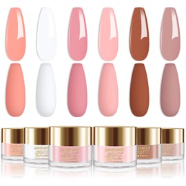 Lavender Violets 14g x 6 Colors Acrylic Dip Powder French Nail Art Manicure Large Capacity Dipping Powder Nail Powder White Nude Pink Salon Choice J201