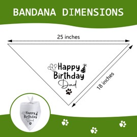 Happy Birthday Dad Dog Bandana Pet Triangle Scarf for Large Medium Small Cats Dogs Dad Happy Photo Prop Pet Scarf Accessories Christmas Puppy Gifts