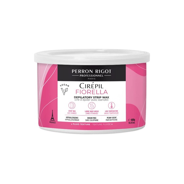 Cirepil - Fiorella - 400g / 14.11 oz Wax Tin - High Performance Hypoallergenic Wax, Removes Hair in One Pass - Ultra-Fluid Gel Texture & Easy to Apply - Perfect for Large Areas - Strips Needed