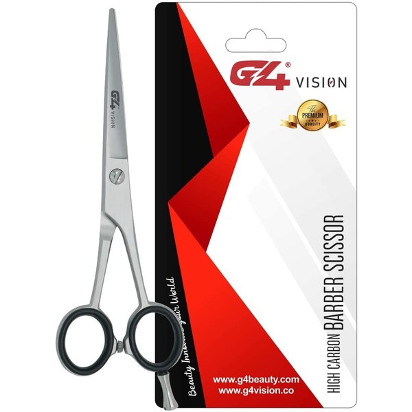 G4 Barber Hair Cutting Scissors Shears High Carbon Razor Sharp Mustache Haircut Hairdresser (5.5 inch)